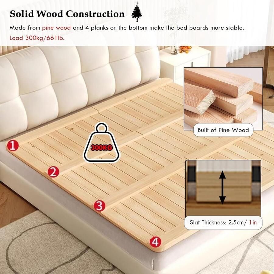 Senza Marchio Bunkie Board-bedlatten Twin Full Queen Kingsize Opvouwbare bedbodem 39 4x78 7in 190 200 CM lengte Houten latten voor ondersteuning en comfort één kleur 100x200cm 39 4x78 7in