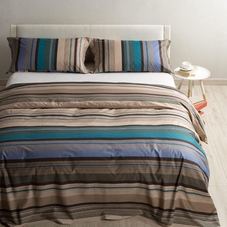 Senza Marchio Caleffi Miller katoenen beddengoedset voor tweepersoonsbed 40059 taupe