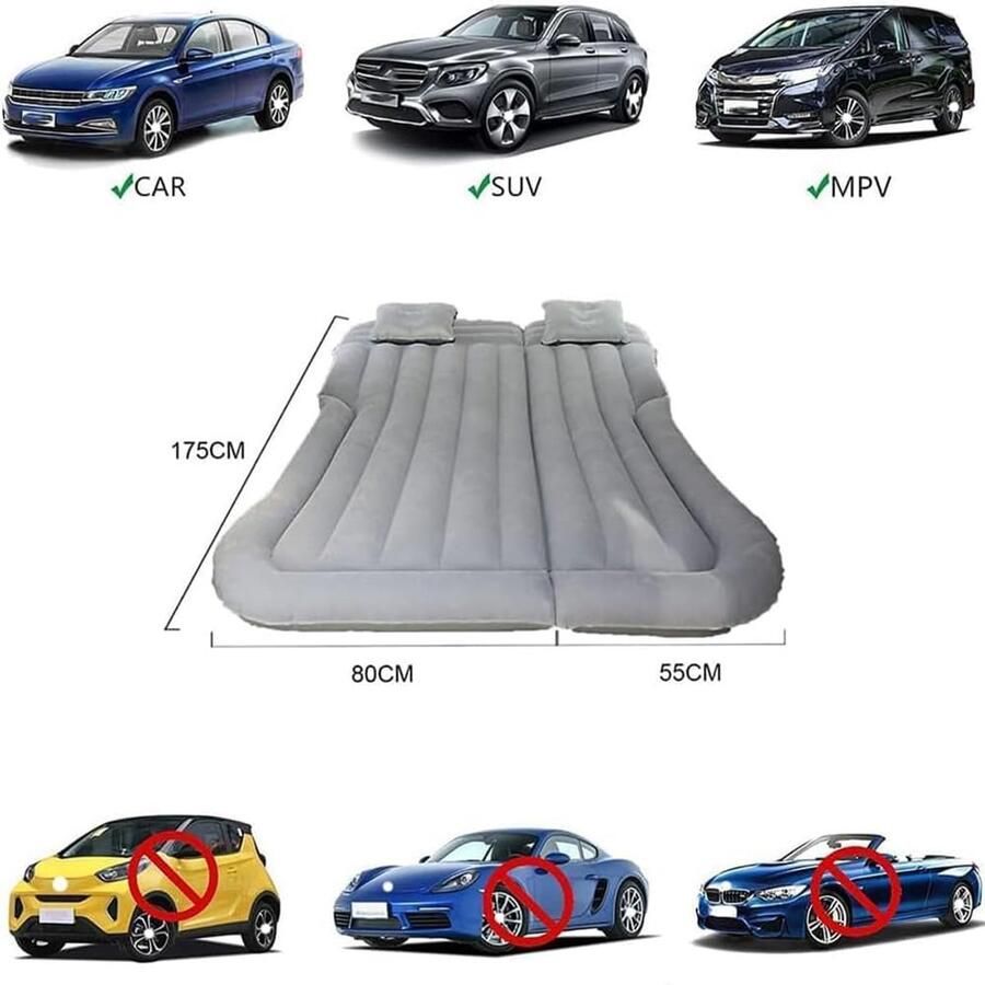 Senza Marchio Car Air Mattress for Mi-tsubishi Xpander Car Inflatable Mattress Sleeping Mat Folding Self Inflating Car Bed Accessories Grey1