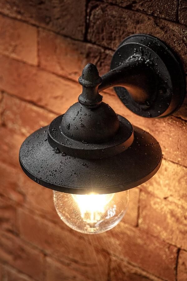 Senza Marchio CGC Lighting Coach lantaarn buiten wandlamp tuin veranda patio tuin traditionele serre deur schuur vintage retro (zwart)