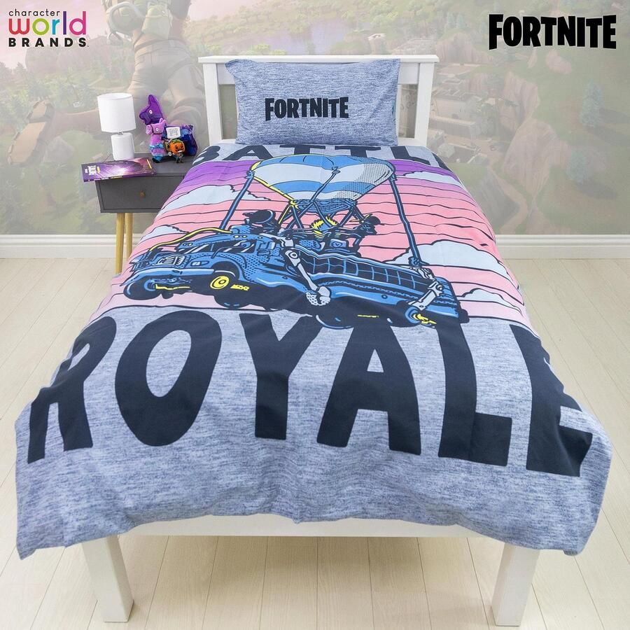 Senza Marchio Character World Fortnite Officiële Eenpersoonsbed Dekbedovertrek Set Battle Royale Design Omkeerbaar 2-zijdig Beddengoed Inclusief Bijpassende Kussensloop Eenpersoonsbed Set Polycotton