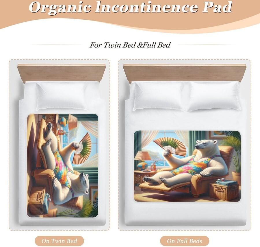 Senza Marchio Charming Polar Bear tropische matrasbeschermer pads wasbaar herbruikbare pads voor incontinentie waterdichte pads voor bed