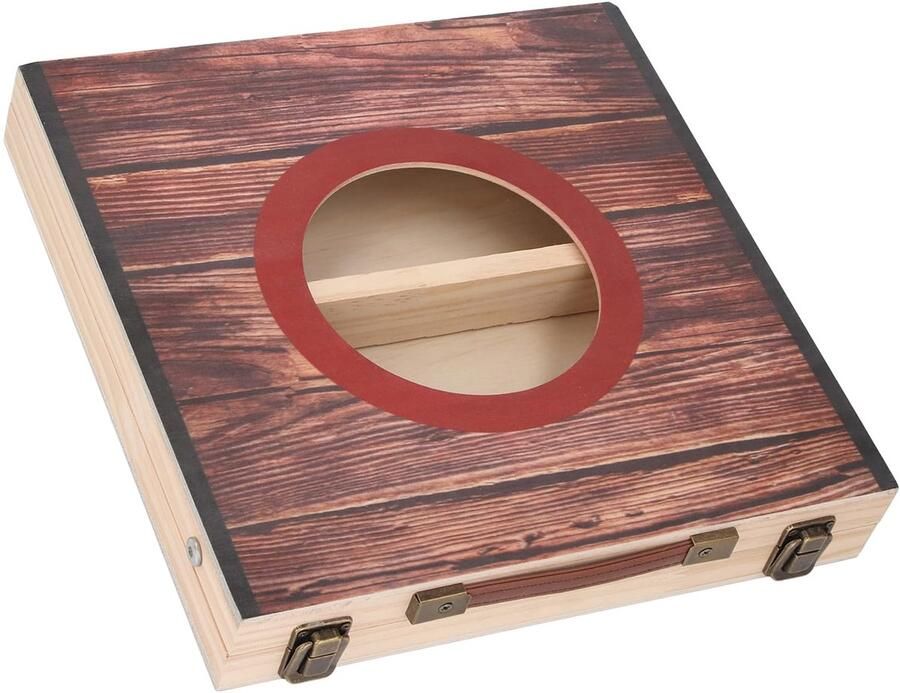 Senza Marchio CHEOTIME Draagbare Cornhole Set Opvouwbare Interactieve Waterbestendige Zitzak Toss Game voor Party Camping Outdoor Achtertuin (Rode Cirkel)