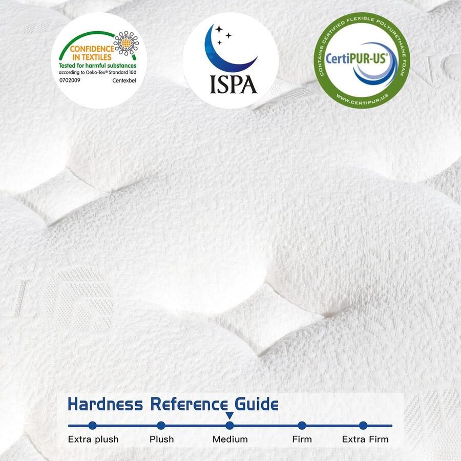 Senza Marchio CHEVNI Queenmatras 12 inch Euro Top Queen Size matras in een doos hybride matras van traagschuim met individuele pocketveren medium stevig sterke randondersteuning CertiPUR-US