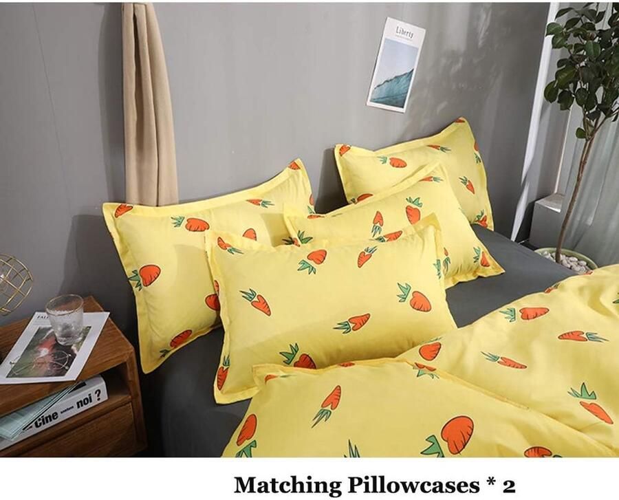Senza Marchio Chickwin Bedding Set Dekbedovertrek Effen Microvezel Pringting Design Bedlinnen Slaapkamer Sets 4Pcs 1* dekbedovertrek 1 * Bed Sheet 2* bijpassende kussenslopen