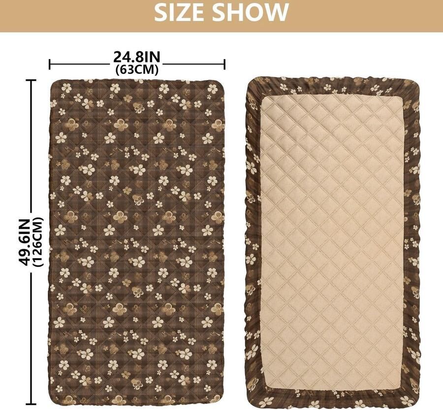 Senza Marchio Clovers Bruin Plaids Peuter Bedlaken Reizen Waterdicht Kinderbedlaken voor Baby Reizen Bed voor Kinderen Kinderbedjes Slapen 100 cm x 55 (Laken Bed Niet Inbegrepen)