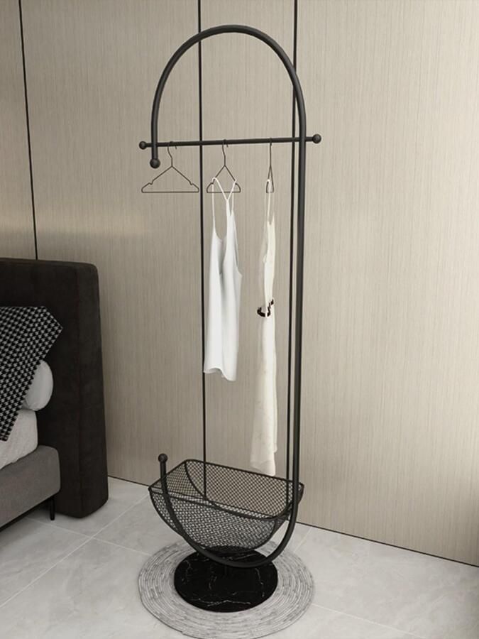 Senza Marchio Coat Rack Freestanding Coat Stand Rack Coat Tree Nordic Iron Coat Rack With Storage Basket Floor Bedroom Home Clothes Bathroom Storage Rack Hanger Coat Stand Hall Tree Co
