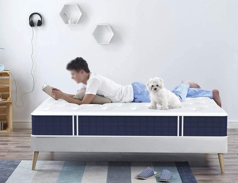 Senza Marchio Coolvie Twin XL matras 25 5 cm Twin XL formaat hybride matras individuele pocketveren met traagschuim bed in een doos koelere slaap met drukontlasting en ondersteuning
