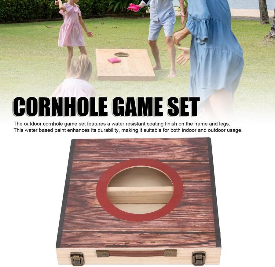Senza Marchio Cornhole -spelset Waterbestendig Draagbare Zitzak Gooide Game voor Houten Materiaal Buitenfeestje (#1)