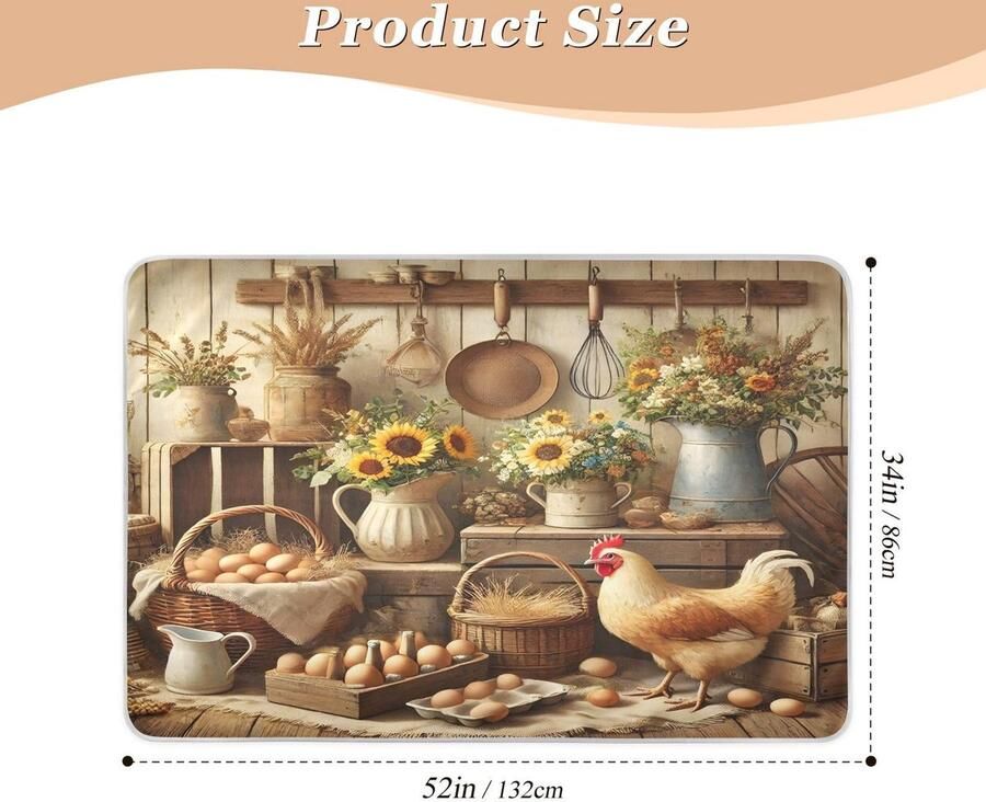 Senza Marchio Country Market Beige Waterdichte Pads Herbruikbare Bed Onderkussens Bedplassen Matras Pad