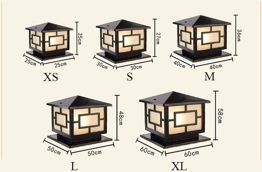 Senza Marchio Decking Lighting Libuty European Wall Outdoor Post Lights Villa Waterdichte Post Light Landschap E27 IP65 Pijler Lamp Aluminium Geschilderd Glas Pole Lantaarn Deur Gazon Led Licht Landschap Verlichtin