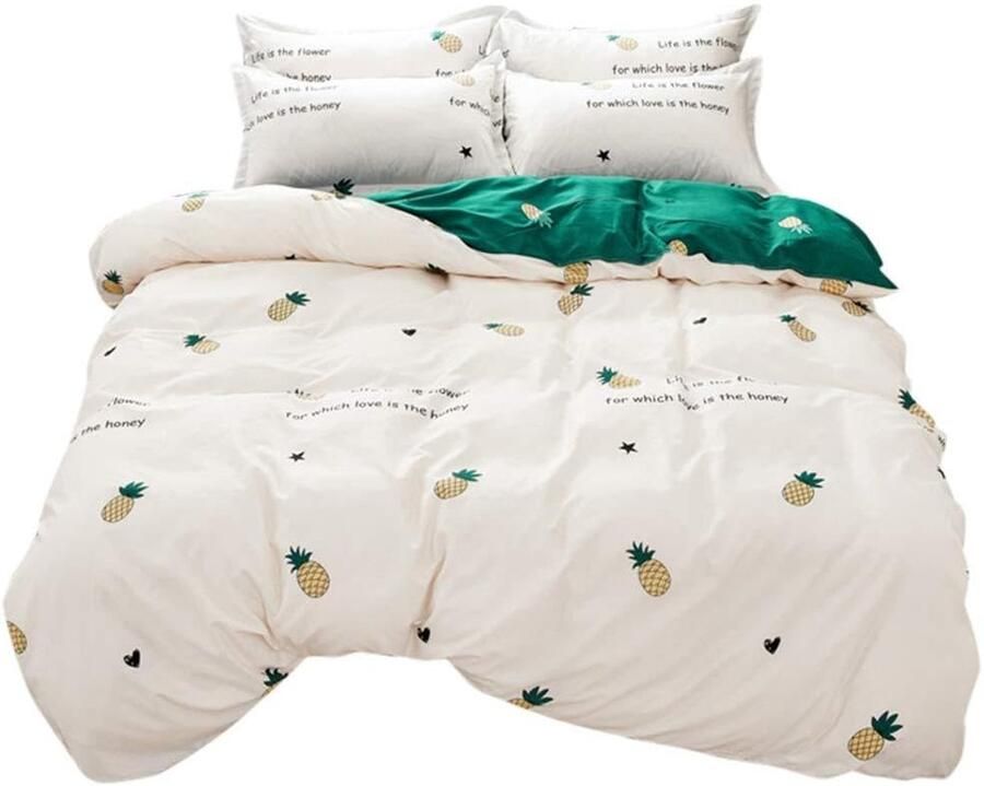 Senza Marchio Dekbedovertrek set 3 stuks Morbuy Mooie Fruit Bedrukte Dekbedovertrek met Rits + 2 Kussenslopen voor Double King Eenpersoonsbed Microvezel Bedding Set Quilt Cover Sets - Foto 2
