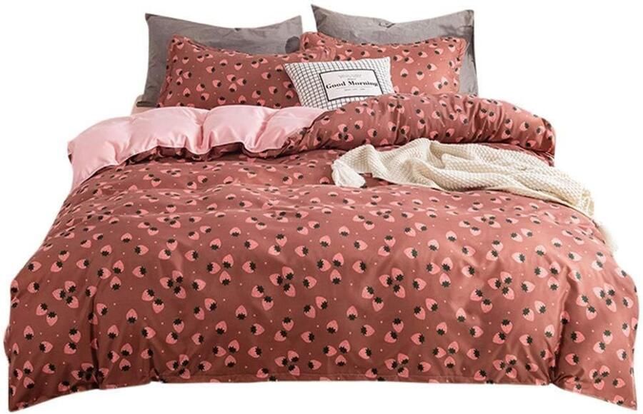 Senza Marchio Dekbedovertrek set 3 stuks Morbuy Mooie Fruit Bedrukte Dekbedovertrek met Rits + 2 Kussenslopen voor Double King Eenpersoonsbed Microvezel Bedding Set Quilt Cover Sets