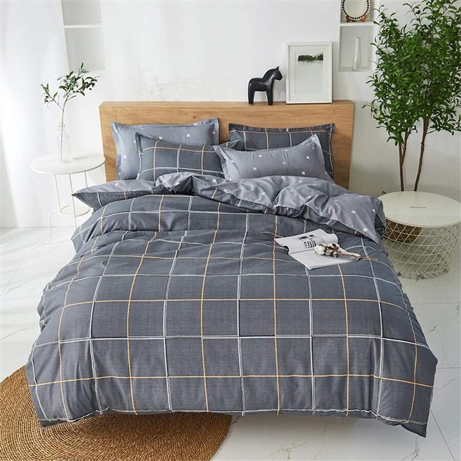 Senza Marchio Dekbedovertrekset 3 stuks Morbuy Elegant Klassiek Bedrukt Dekbedovertrek met Rits + 2 Kussenslopen voor Tweepersoons Koning Eenpersoonsbed Microvezel Bedding Set Quilt Cover Sets