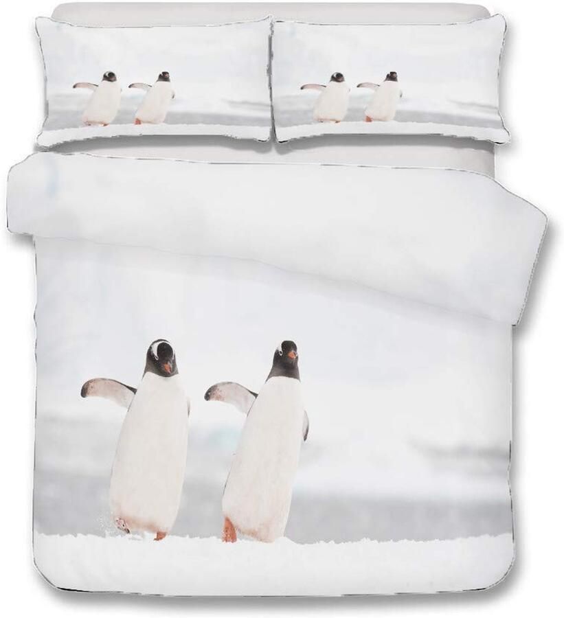 Senza Marchio Dekbedovertrekset voor eenpersoons Super King size bed Morbuy Penguin 3D Printed Girls Microfiber Bedding Sets Dekbedovertrek Set met Kussenslopen en Quilt case - Foto 2