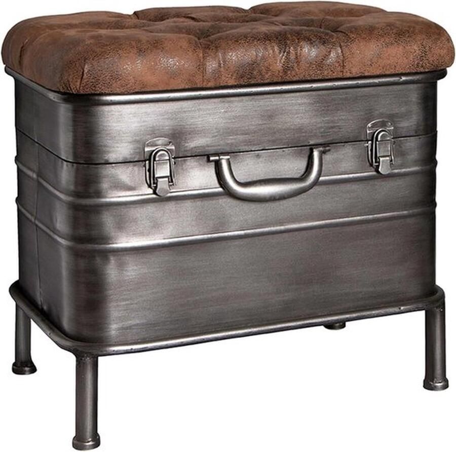 Senza Marchio Dekenkist HAKU Möbel Bank metaal antracietbruin B 51 x D 34 x H 48 cm met opbergruimte Online bestelling voor in huis Dekenkist