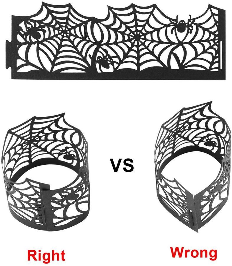 Senza Marchio DesignerBox Halloween vlamloze LED kaars tinten 50 stuks thee licht kaars houders kaars lampenkappen hol spiderweb papier wrappers tafeldecoratie voor Halloween bruiloft feest (set 1)