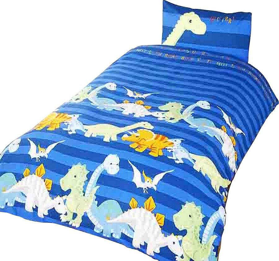 Senza Marchio Dinosaur kinderen jongens beddengoedset (eenpersoonsbed) (blauw) Einzelbett
