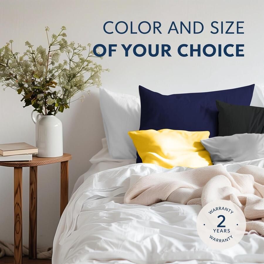 Senza Marchio Dreamzie Kussensloop (Set van 2) – Wit Katoen Voor Kussens 40 x 60 cm 100% Jersey Katoen Beddengoed Dubbel Bed Kussensloop Kussenbeschermer Bestendig en Hypoallergeen