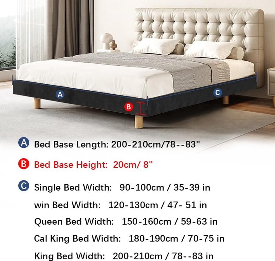Senza Marchio DUJUIKE Bedframehoes bedgordijn fluwelen elastische stof volledige elastische band alternatief bedrok versier en bescherm je bedframe. Geschikt voor slaapkamer hotel (zwart queensize bed