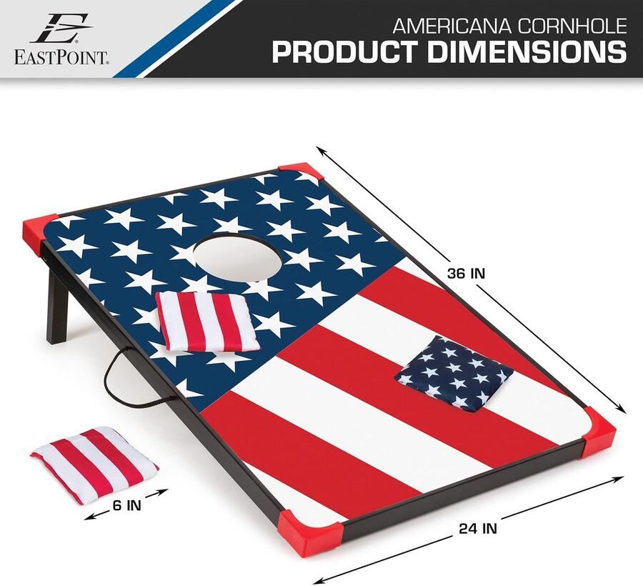 Senza Marchio EastPoint Sports Cornhole Speelset zitzak 2 x 3 met ingebouwde opslag handige handgrepen perfect voor achtertuin strand park achterklep buiten en binnen