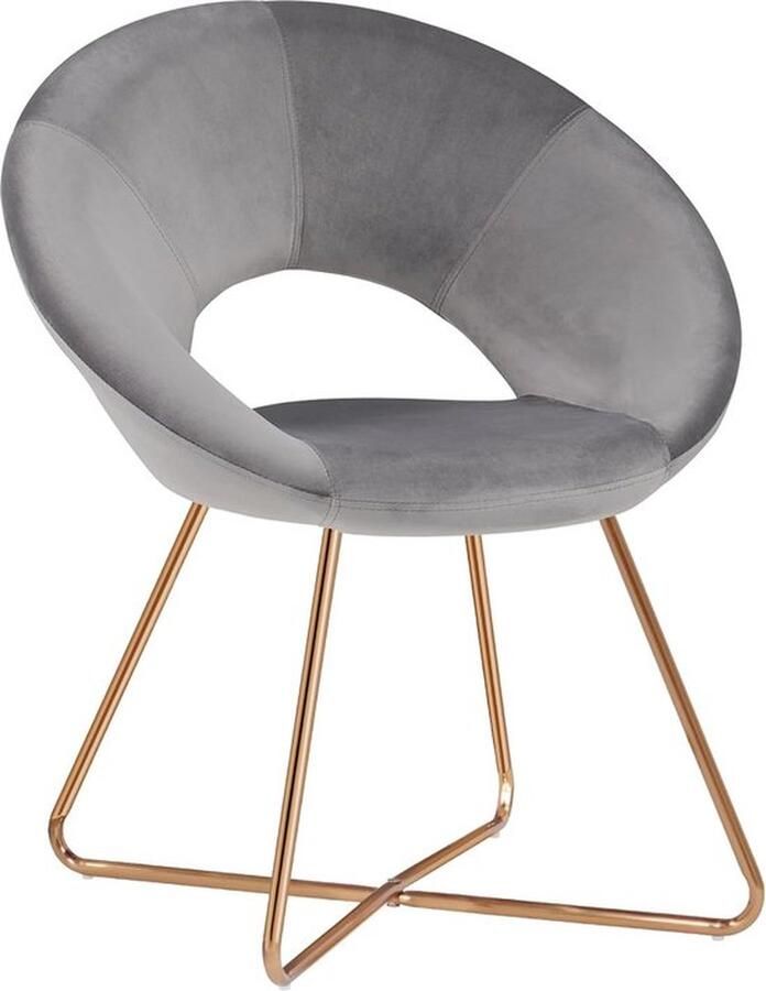 Senza Marchio eetkamerstoel beklede stoel leunstoel fauteuil woonkamerstoel vooraanstaande design 439D kleur:grijs materiaal:fluweel