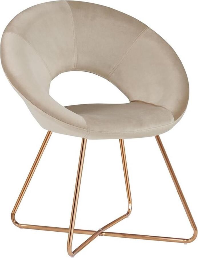 Senza Marchio eetkamerstoel beklede stoel leunstoel fauteuil woonkamerstoel vooraanstaande design 439D kleur:beige materiaal:fluweel