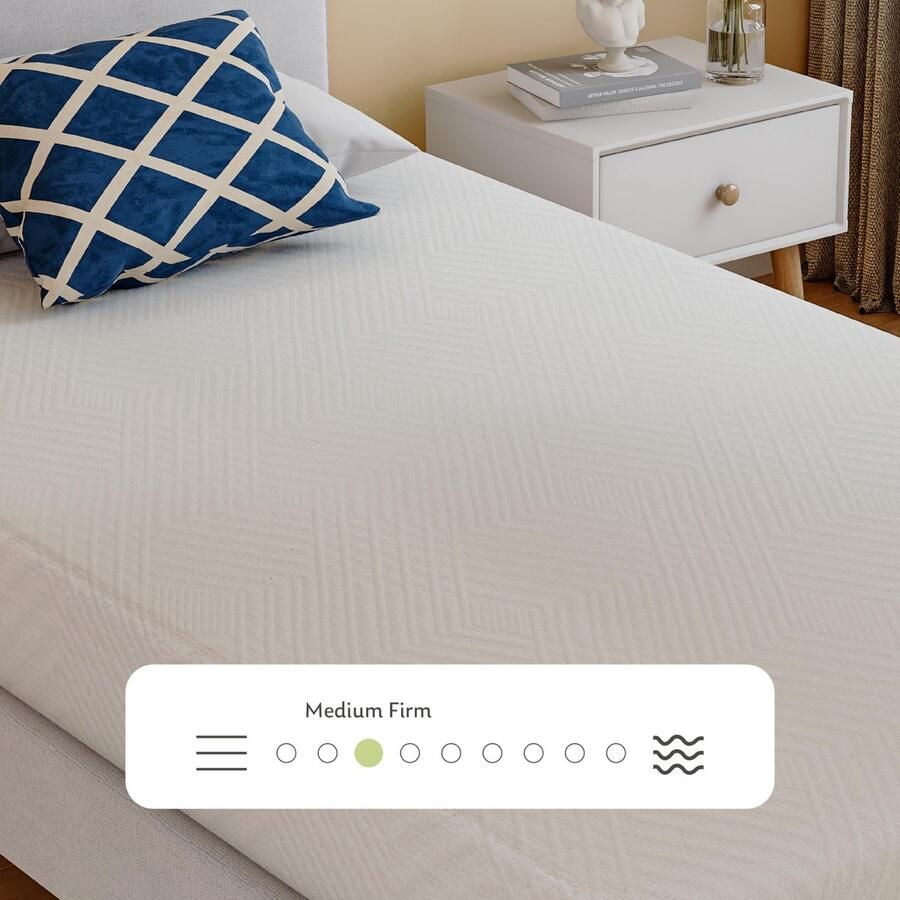 Senza Marchio EGO Memory Foam Matras 8 Medium stevig matrasbed in een doos Groene thee en koelgel doordrenkt CertiPUR-US gecertificeerd (Tweepersoons 2 aparte bedden)