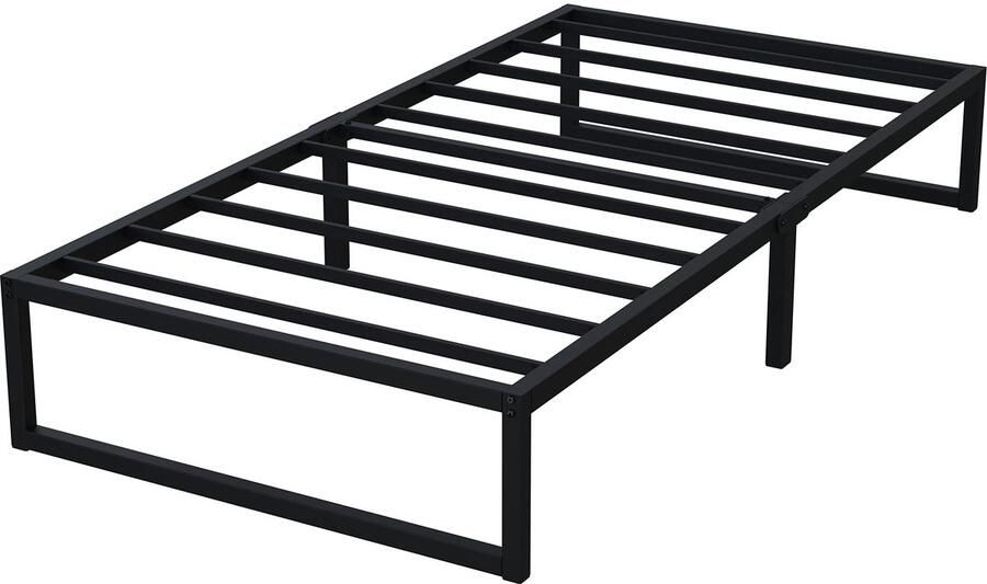 Senza Marchio EMODA 12 Inch Twin Bed Frames Geen BoxSpring Nodig Heavy Duty Metalen Twin Platform Bed Frame Geluidsvrij Eenvoudige Montage Zwart