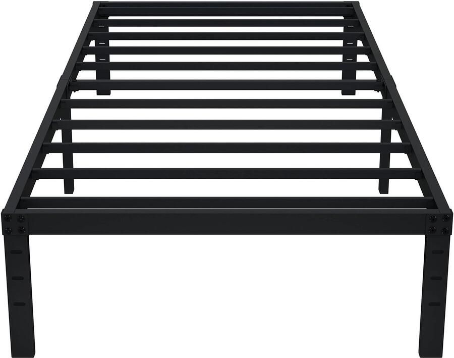 Senza Marchio EMODA 14 Inch Twin Bed Frames Geen BoxSpring Nodig Heavy Duty Metalen Twin Platform Bed Frame Geluidsvrij Eenvoudige Montage Zwart