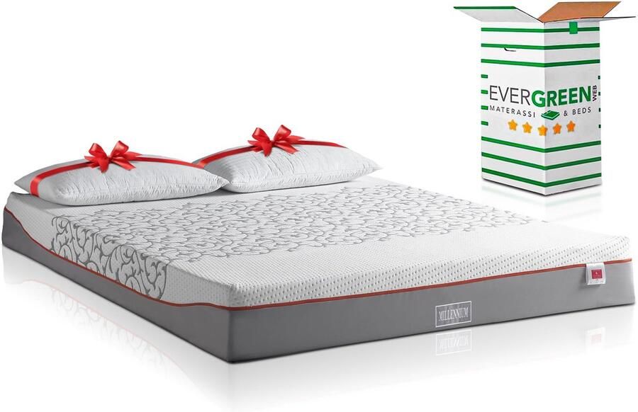 Senza Marchio Evergreenweb – beste matras voor tweepersoonsbed 165 x 200 cm hoogte 20 cm orthopedisch traagschuim inclusief bedkussen afneembare overtrek wasbaar mijtdicht anti-allergisch ALBA