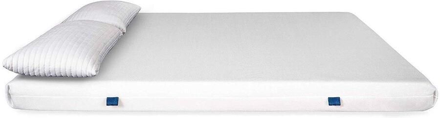 Senza Marchio Evergreenweb dubbele matras 140 x 190 cm in waterschuim orthopedisch 15 cm hoogte met een paar gratis traagschuimkussens Air Space-bekleding witte antimijt stof voor alle bedden en netten