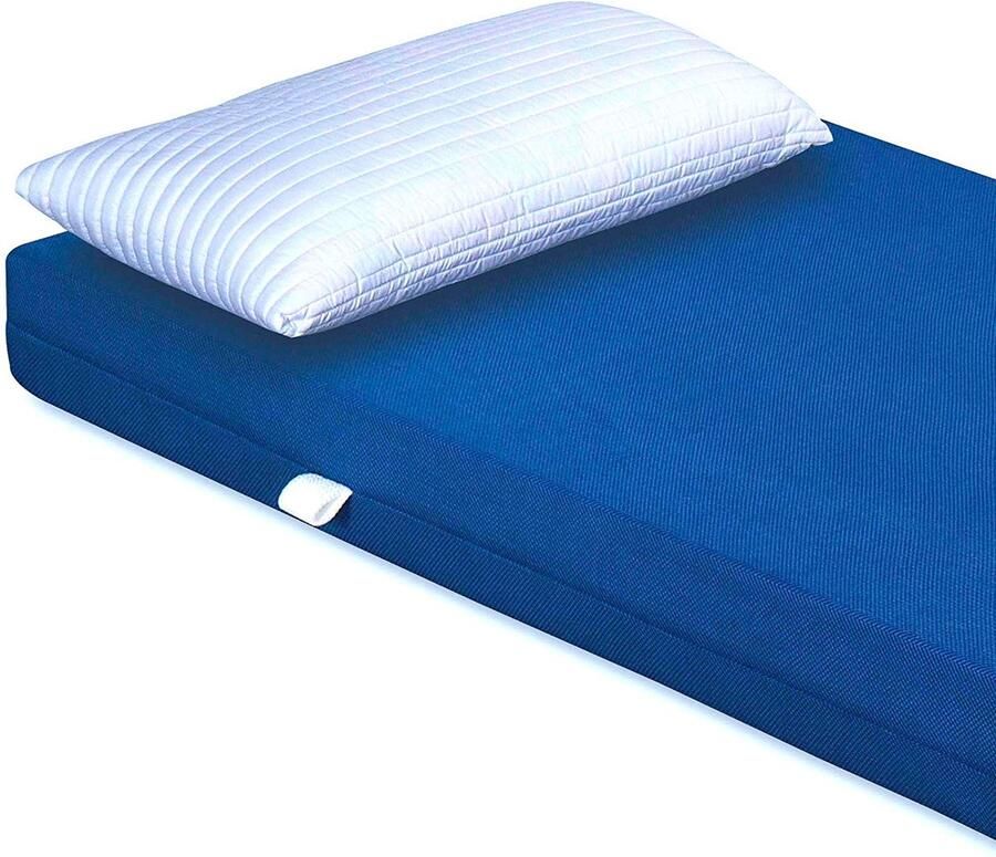 Senza Marchio Evergreenweb enkele matras 90 x 200 cm Ever in waterschuim orthopedisch 15 cm hoogte met gratis traagschuimkussen Air Space-bekleding antimijt stof voor alle bedden en netten