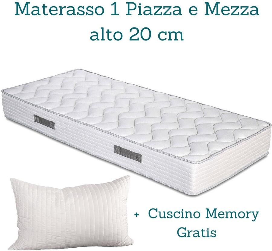 Senza Marchio EVERGREENWEB Twijfelaar Matras 120x200 van Koudschuim 20 cm hoog met Gratis Memory Foam Kussen Orthopedisch Bekleding Masserend effect Mijtbestendig voor alle bedbodems en Bedden Fashion