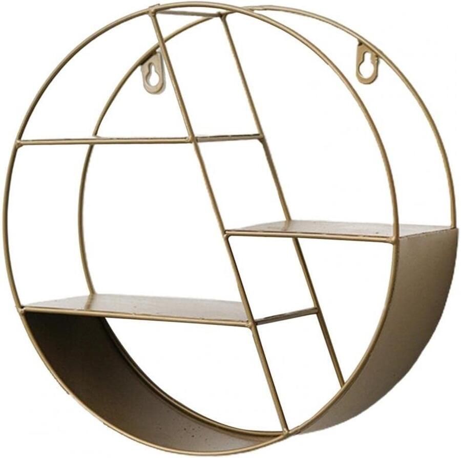 Senza Marchio Exquisite Bathroom Shelves Floating 2021 Storage Shelf Floating Geometric Graphic Smooth Line Creative Round Home Decoration Organizer Wall Shelf for Home Office (Color : Golden 2)