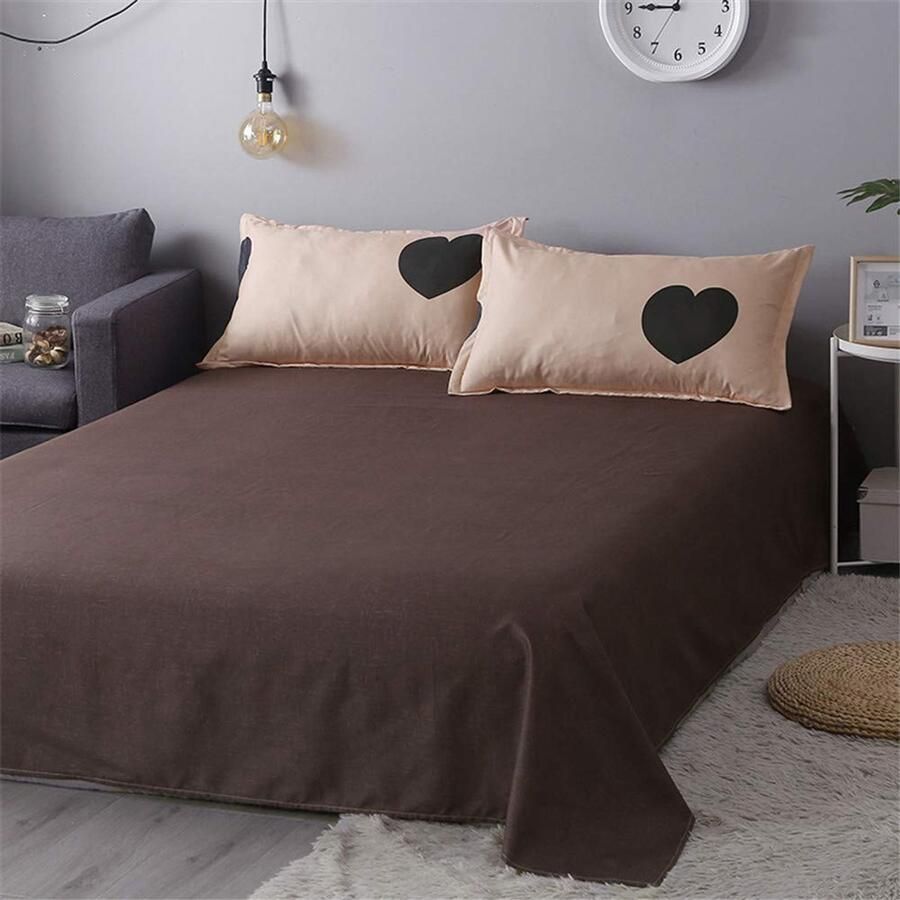 Senza Marchio Fansu Bedding microvezel dekbedovertrekset 4-delige beddengoedset comfortabel zacht duurzaam inclusief bedlaken kussensloop hoge kwaliteit eenpersoonsbed kingsize (200 x 230 cm zwarte liefde)