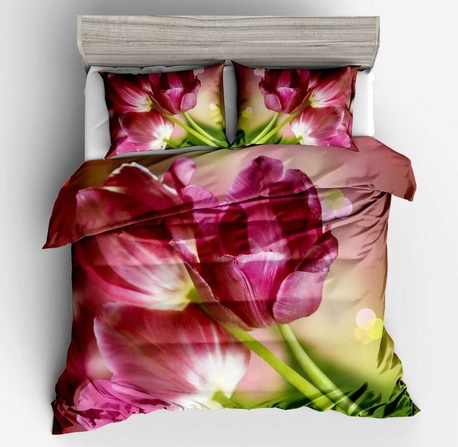 Senza Marchio Fansu Bedding Set Tweepersoonsbed 3D Effect Complete Set 1 Dekbedovertrek 2 Kussenslopen Polyester Print Zip Gemakkelijk Verzorging