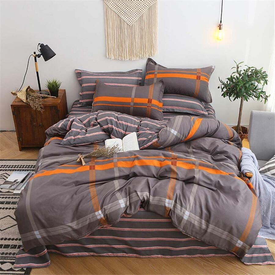 Senza Marchio Fansu Dekbedovertrek Bed Laken Set 4-delig Super Zacht 100% Microfiber Gemakkelijk Onderhoud Rustig en Comfortabel Zwarte Serie Beddengoed met Flat Sheet Dekbedovertrek Kussenslopen