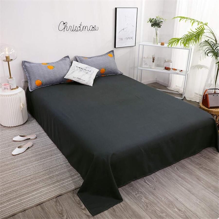 Senza Marchio Fansu Dekbedovertrek Set Beddengoed Sets voor Dubbele King Eenpersoonsbed 4 Stuk Dekbed Set 2 x Kussenslopen 1 x Dekbedovertrek 1 x Flat Sheet (Single-135x200cm oranje)