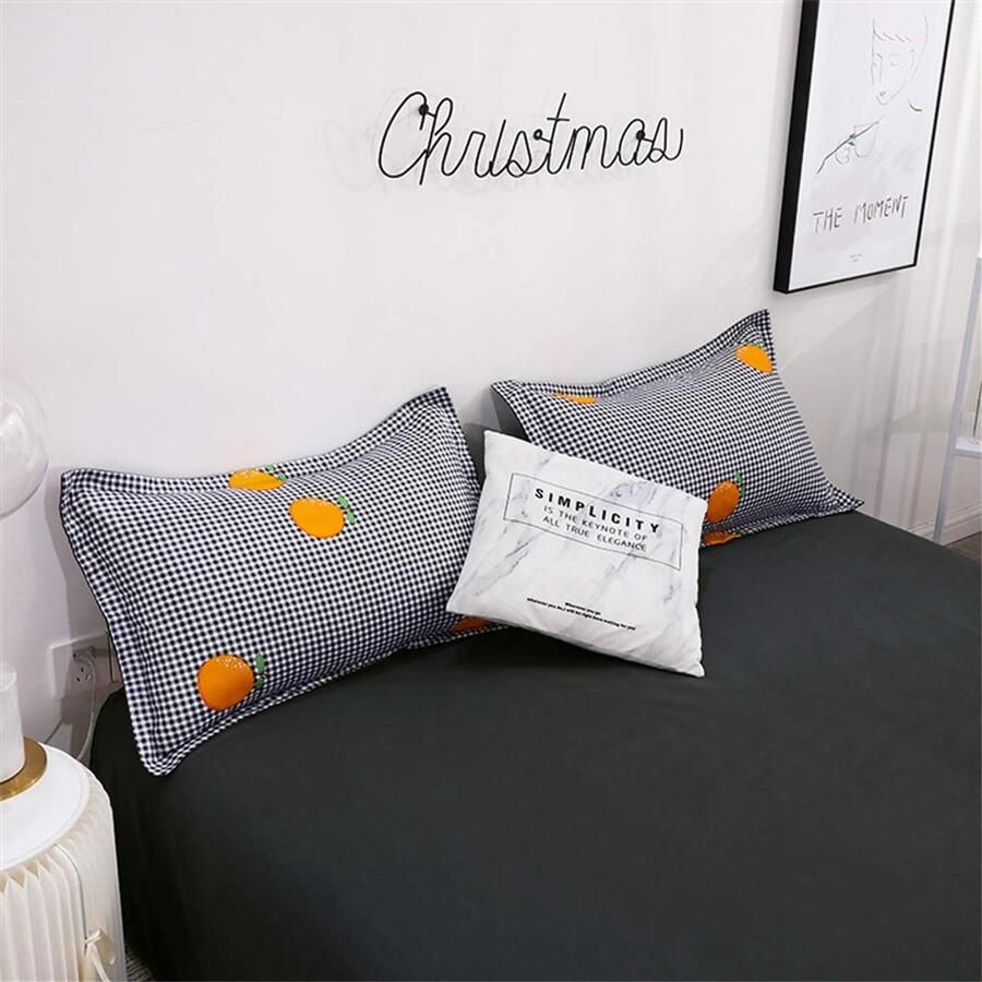 Senza Marchio Fansu Dekbedovertrek Set Beddengoed Sets voor Dubbele King Eenpersoonsbed 4 Stuk Dekbed Set 2 x Kussenslopen 1 x Dekbedovertrek 1 x Flat Sheet (Double-200x200cm oranje)