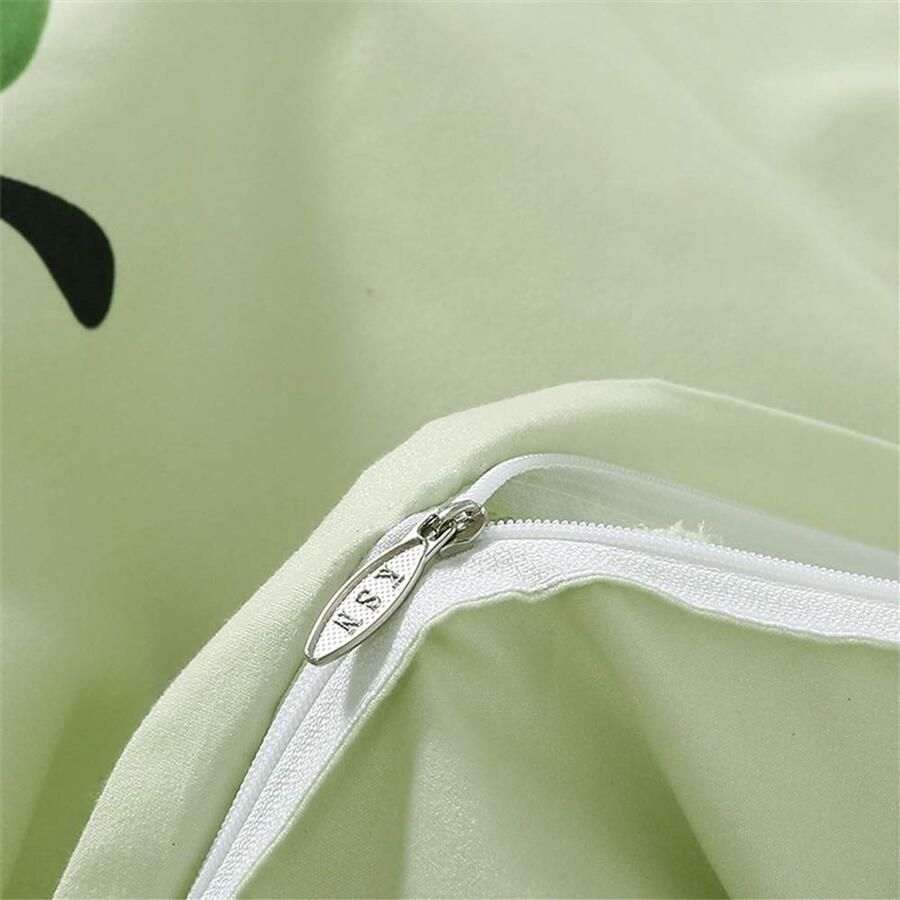 Senza Marchio Fansu Dekbedovertrek Set Beddengoed Sets voor Dubbele King Eenpersoonsbed 4 Stuk Dekbed Set 2 x Kussenslopen 1 x Dekbedovertrek 1 x Flat Sheet (Single-135x200cm Groene appel)