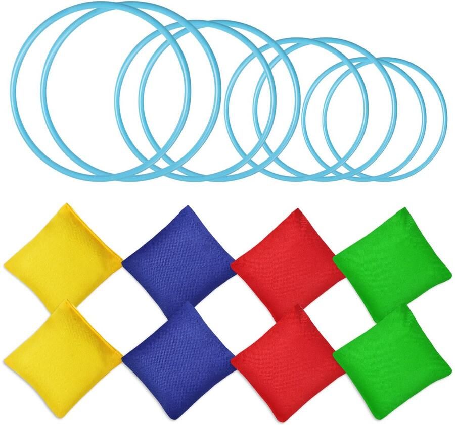 Senza Marchio Flintronic Cornhole Zitzak 10 stuks 10 x 10 cm leuk sportspel Bean Bag Toss Game kleurrijke zitzak voor partyspelletjes outdoorspel voor jongens en meisjes - Foto 2