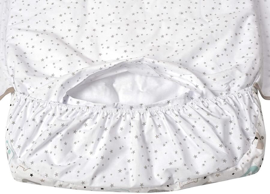 Senza Marchio FlyIdeas Hoeslakens voor Next2Me Babybedjes 50x83 cm 100% Katoen 4 STK. Beddengoedset met Dekbedovertrek Compatibel met Co-Slaapboxen Babybedden en Matrassen 50x80 50x83 40x80 en vergelijkbaar