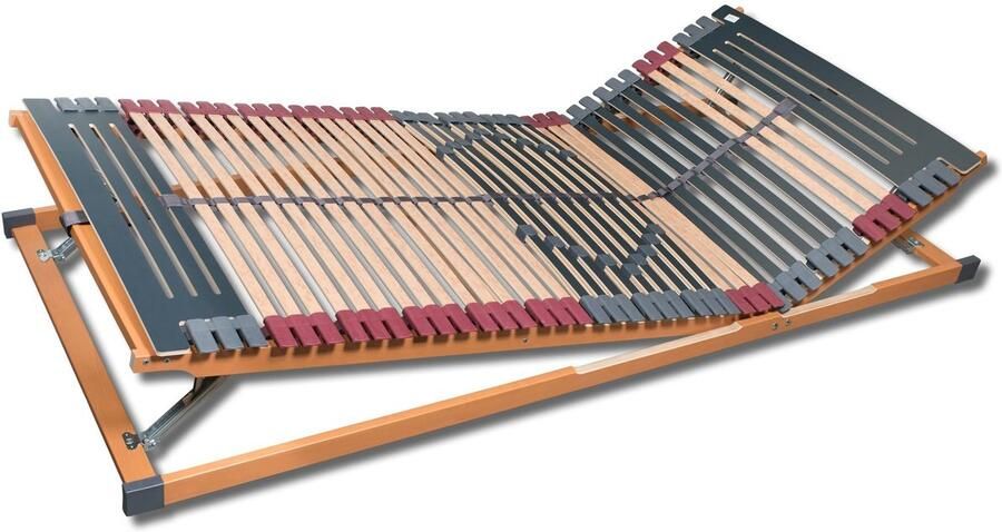 Senza Marchio FMP Matratzenmanufaktur Rhodos KF 22-0001 lattenbodem met 7 zones hoofd- en voeteneinde verstelbaar 44 latten lattenbodem middengordel 80 x 200 cm