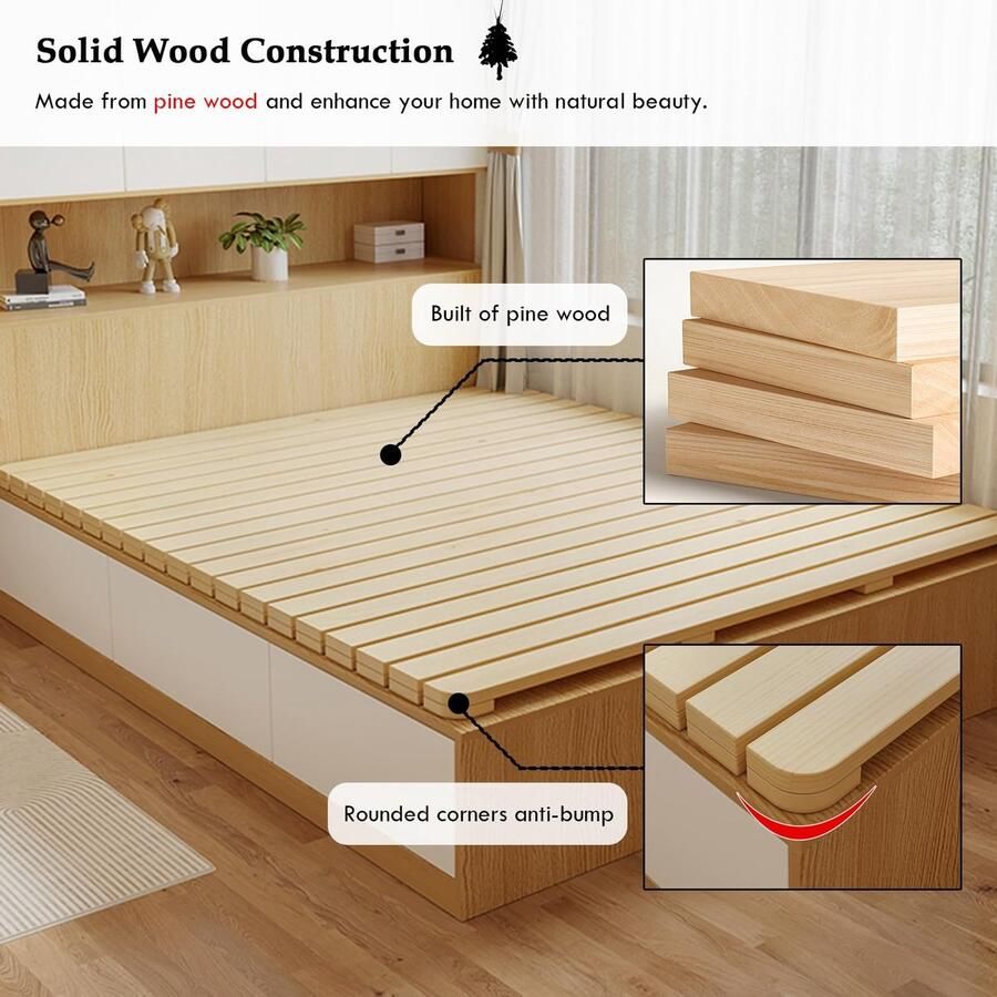 Senza Marchio Bedlatten houten matrasondersteuning voor lumbale wervelkolombescherming 190200 cm lengte dubbel eenpersoons volledige bedlatten vouwplank matras plankrollatten past op grond bedframe 120 x 200 cm