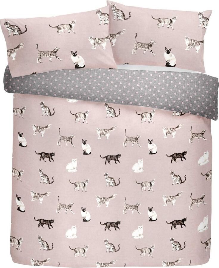 Senza Marchio Fusion Cats Easy Care Dekbedovertrek Set 3 stuks Tweepersoonsbed Maat in Blush