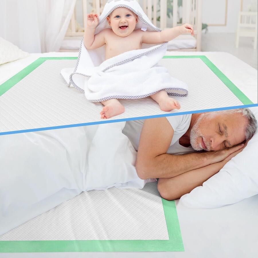 Senza Marchio Fygrip 50 Count 130 Gram 36 x 36 Max Absorptie Ziekenhuis Grade Wegwerp Onderpads Lekvrij Sneldrogend XXXL Bed Pads Wegwerp Volwassenen Incontinentie Pads Pee Pads Wegwerp Bed Pads Chux