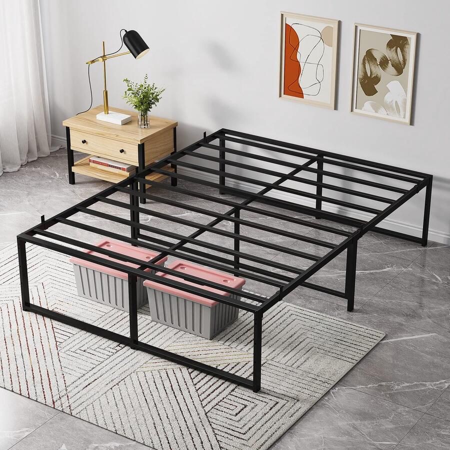 Senza Marchio GAOMON Full Size bedframe 35 5 cm volledig platform bedframe volledig metalen bedframe met 3-in-1 stalen ondersteuning geen boxspring nodig geluidsvrij eenvoudige montage