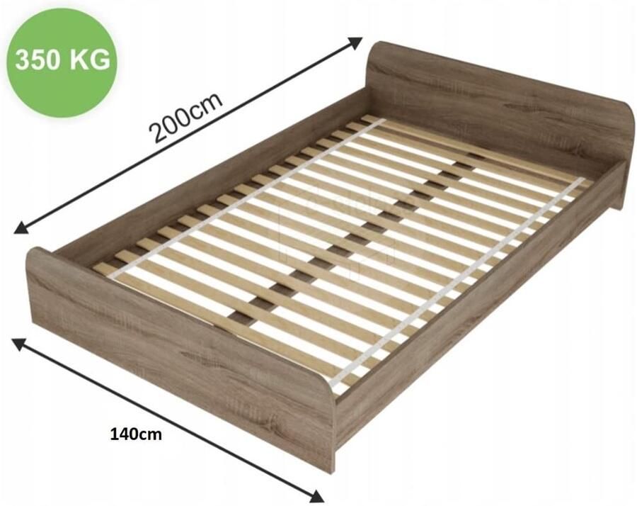 Senza Marchio Generic BDW Holztech rolframe 350 kg hoogwaardig extra sterk lamellenframe van binnenlandse bossen 140 x 200 cm opgerolde lattenbodem onbehandeld voor uw gezonde slaap