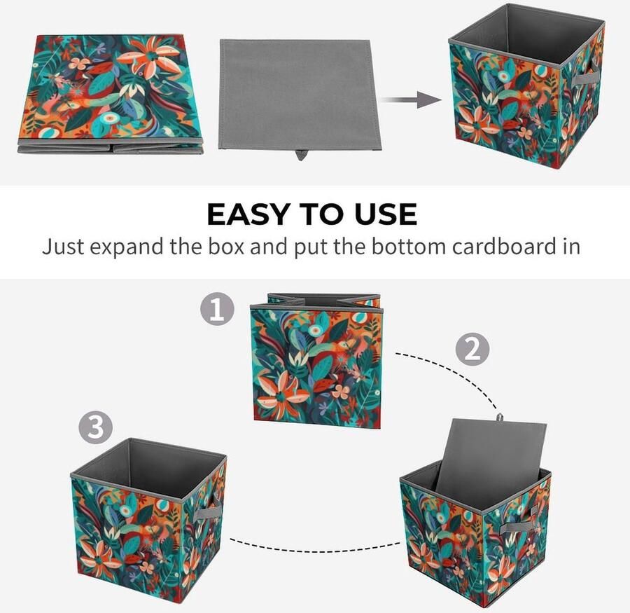 Senza Marchio GFLFMXZW Interessante foto's Opbergbakken Kast Organizer Systeem Opvouwbare Opbergkubussen met Handvatten Speelgoeddoos Kleding Opbergmand Grote Capaciteit Opbergdozen voor Thuis